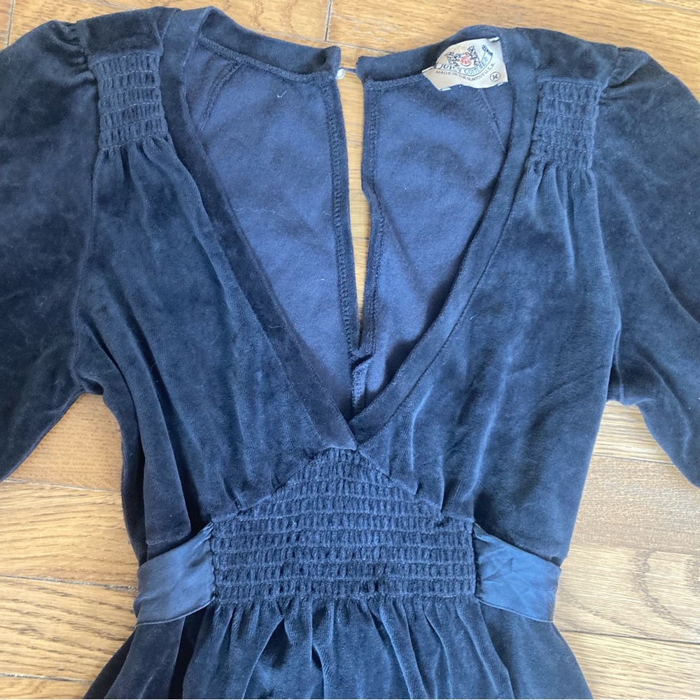 Juicy Couture Black Puff Sleeve Midi Dress